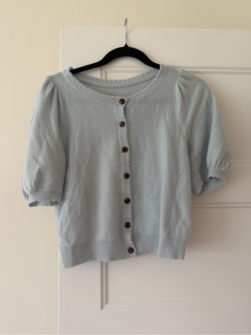 Maeve Pale Blue Cashmere Button Cardigan